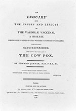 An Inquiry into the Causes and Effects of the Variolae Vaccinae หนังสือผลงานการค้นพบการรักษาไข้ทรพิษของเอ็ดเวิร์ด เจนเนอร์